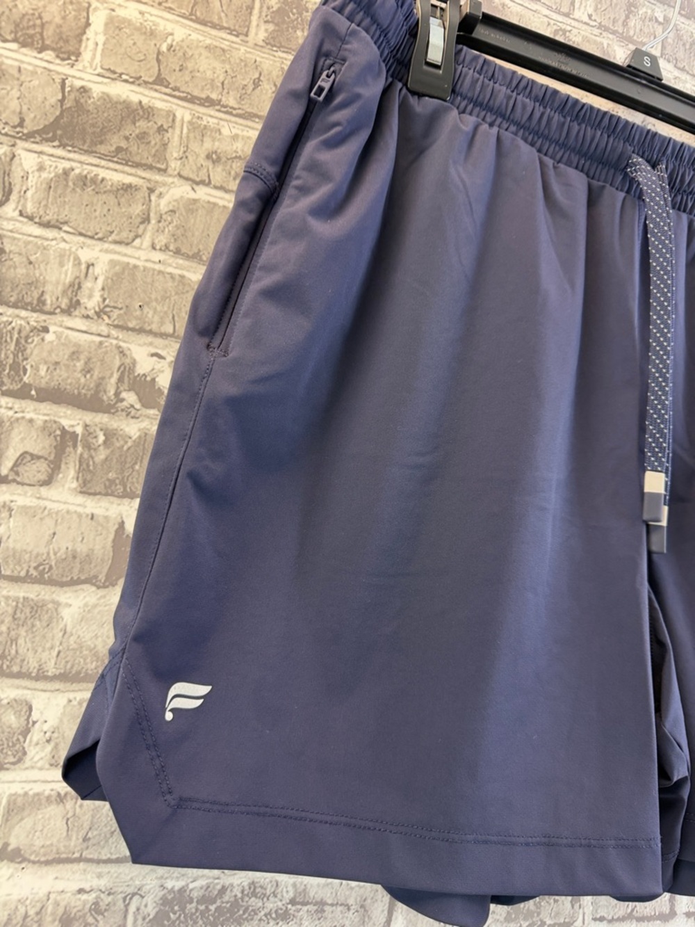 Fabletics Men's Navy Performance Drawstring Shorts - Picture 2 of 8